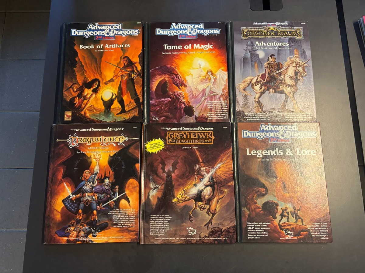 6 stk. Dungeons & Dragons regelbøger / kildebøger