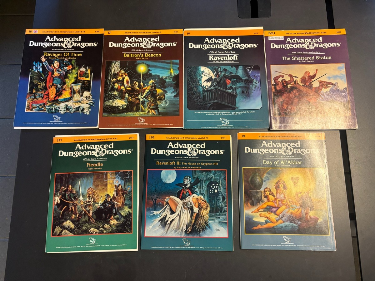 7 stk. Dungeons & Dragons-moduler