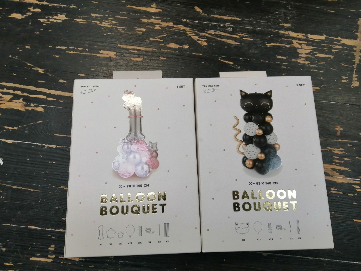 2 ballonkit: Sort kat og 1-tal