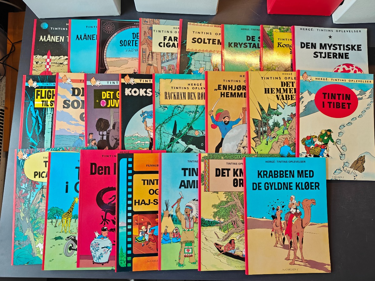 Komplet samling Tintin album 1 - 23
