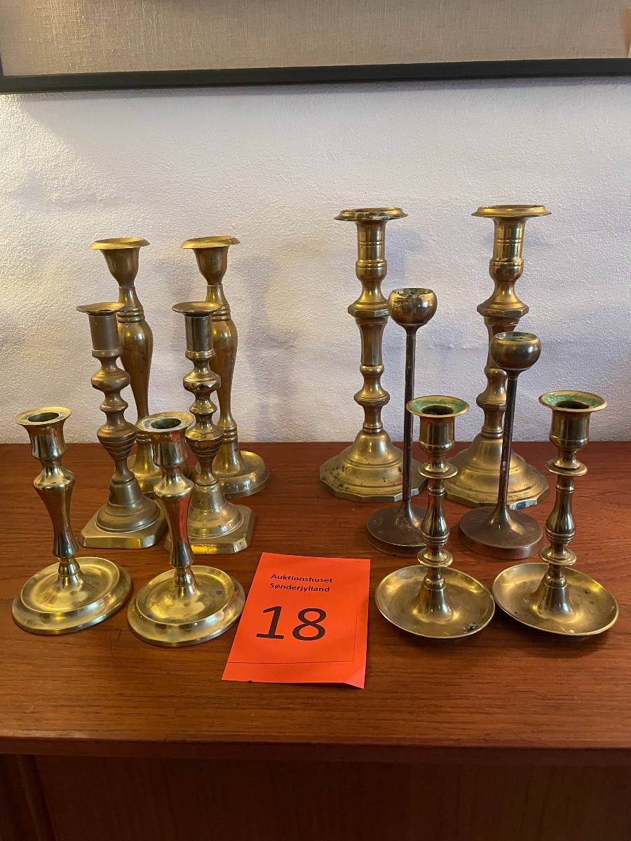 6 sæt messing lysestager