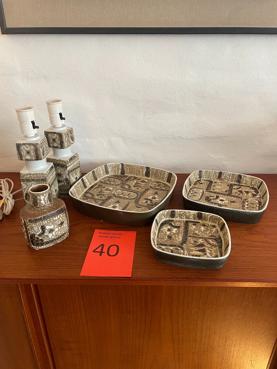 6 dele Royal Copenhagen fajance “Baca” af Nils Thorson 