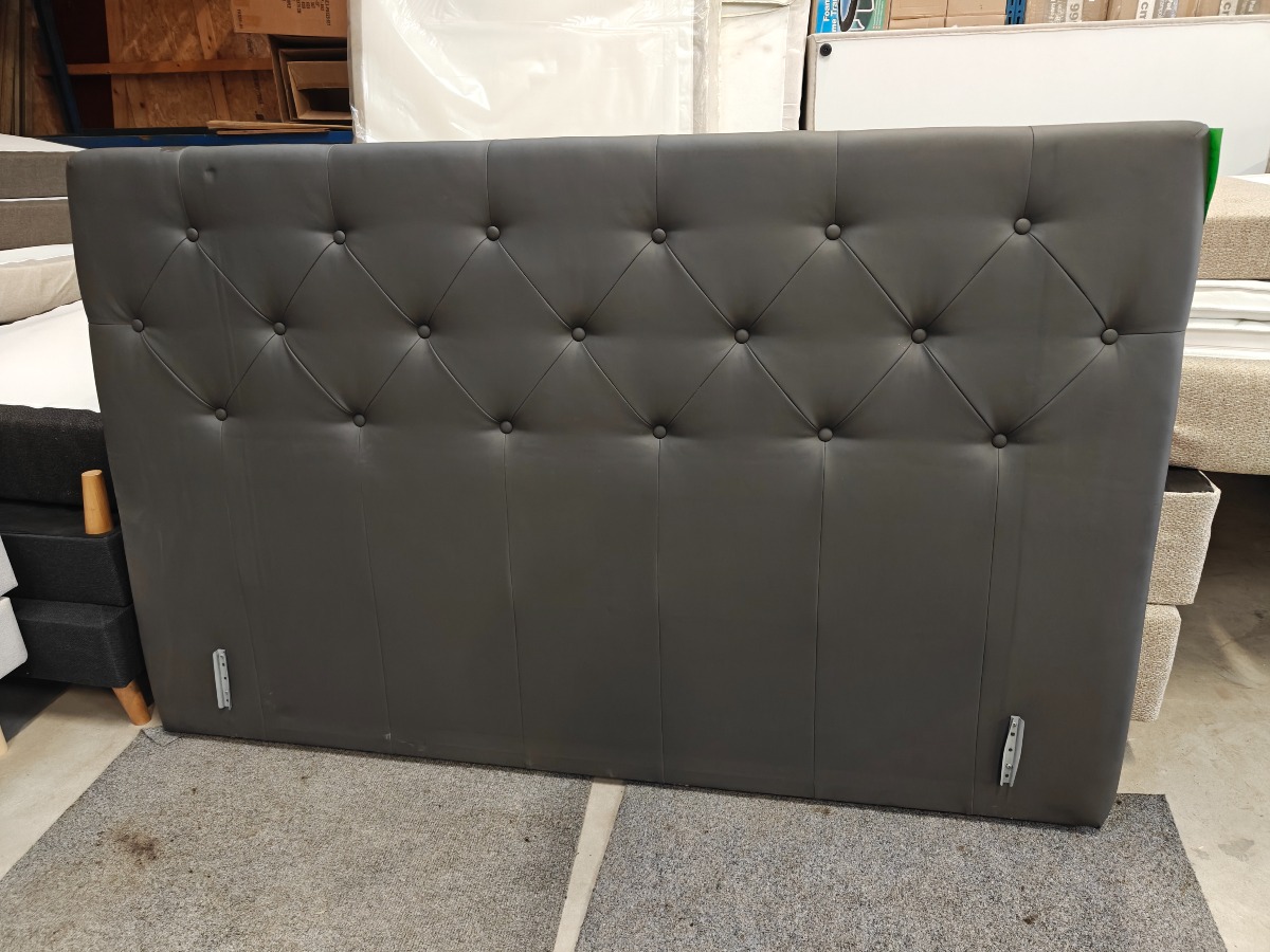 SÖVNN sengegavl i mørk grå læder 180 x 120 