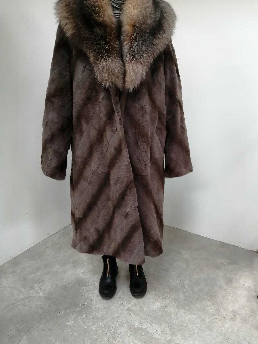 Birger Christensen pelsfrakke af klippet væsel & sølvræv