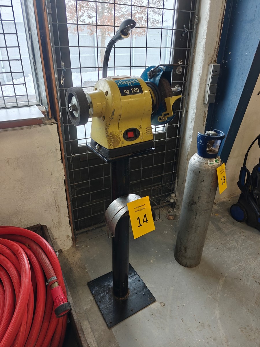 Bænksliber på søjle. Mrk: Scheppach. 