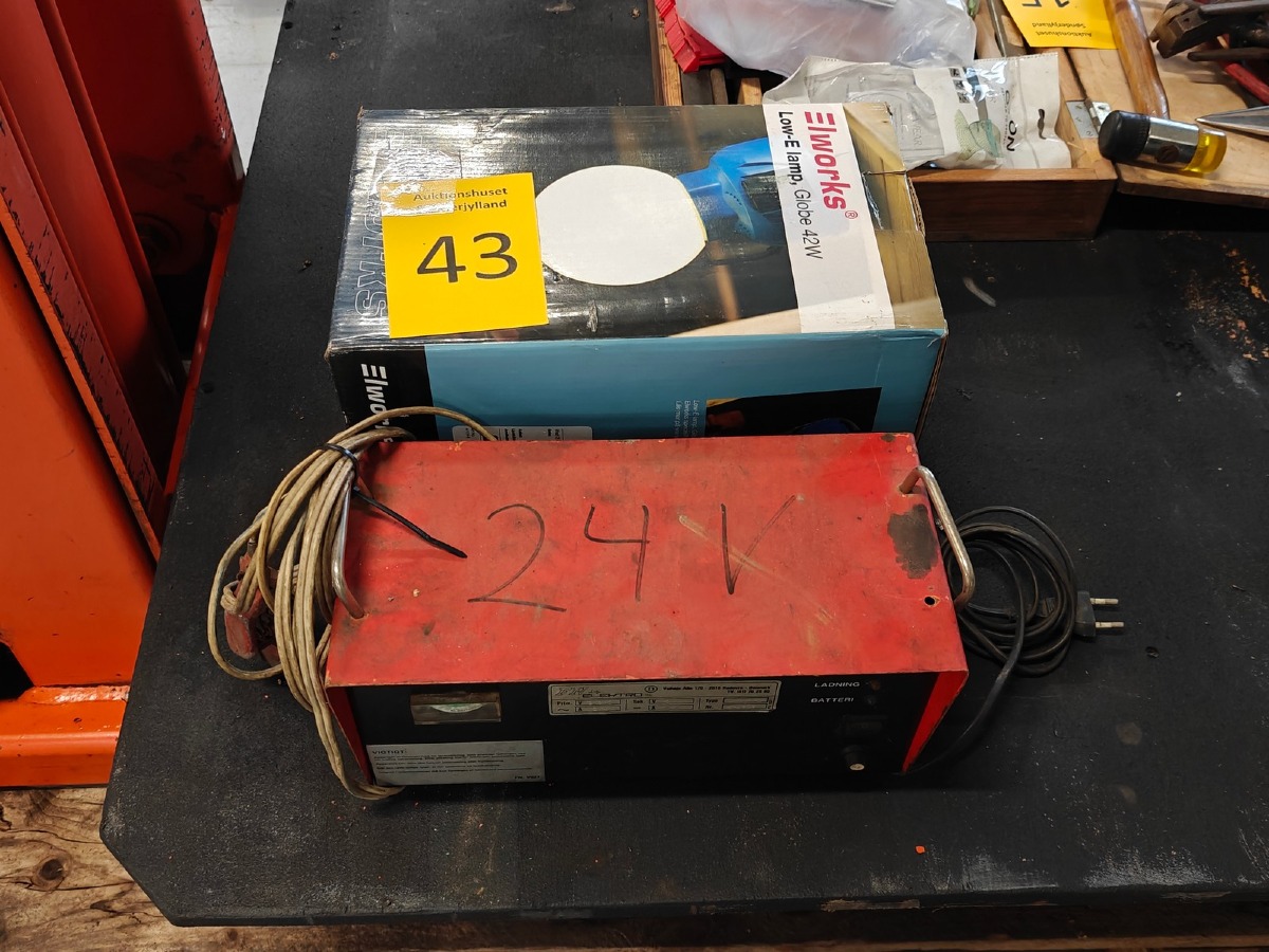 24 v ladeapparat og Elworks LOW-E lamp 42 W