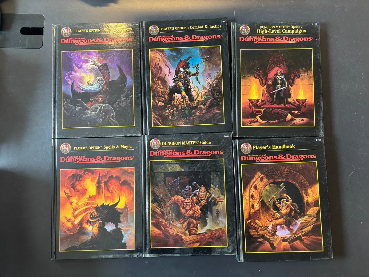 AD&D 2nd Edition Hardcover Lot – Core Rulebooks + Player’s Option Series (6)