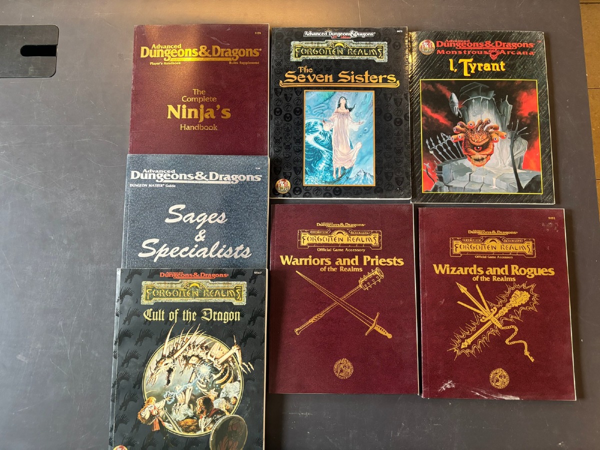 AD&D 2nd Edition / Forgotten Realms Lot – Ninja, Seven Sisters, Cult of the Dragon m.fl. (7)