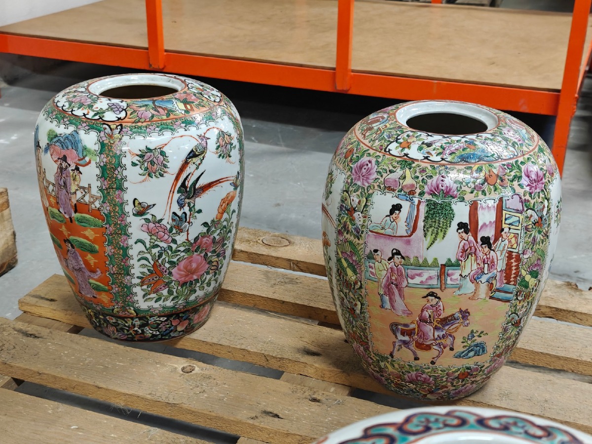 2 stk. Kinesiske vaser. Håndmalede.
