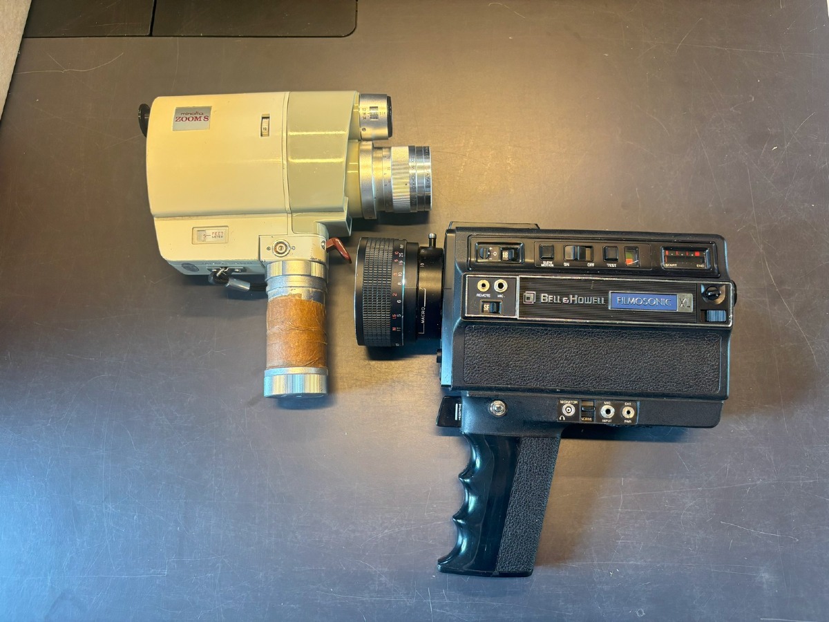 Bell & Howell Filmosonic XL Super 8 kamera & Minolta Zoom 8 Kamera