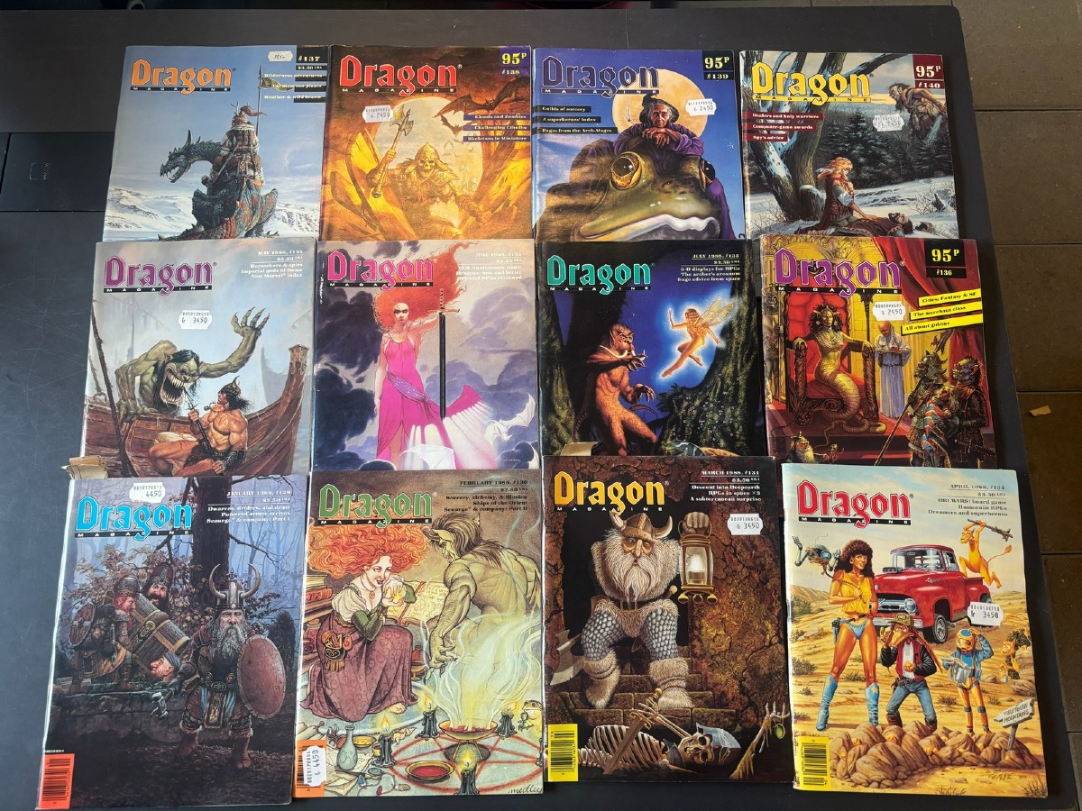 Dragon Magazine Mixed Issues Lot, bind 129 - 140 (12)