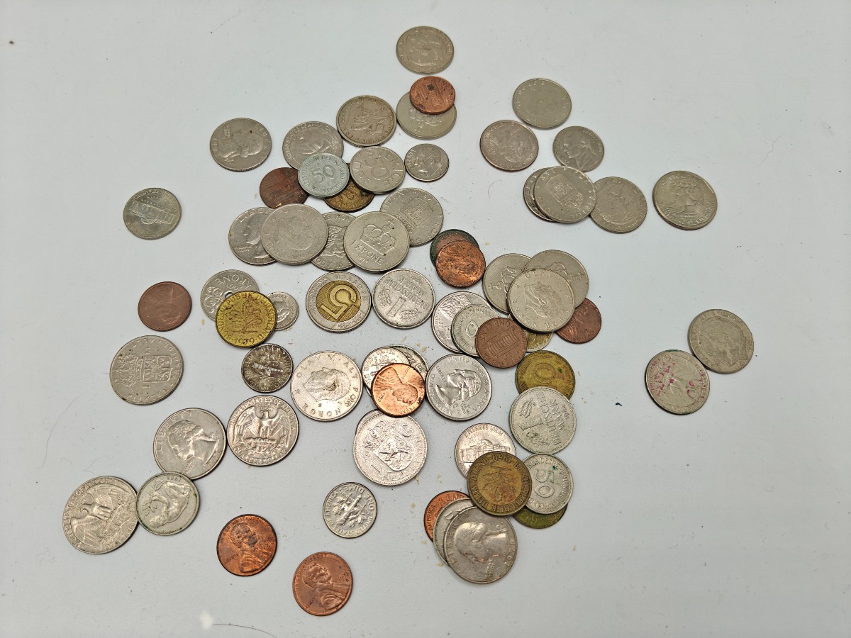 Lille samling blandet valuta 