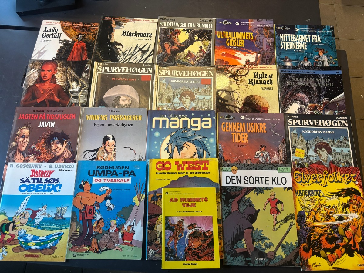 Blandet tegneserier – bl.a. Spurvehøgen, Alix, Asterix m.fl. (21)