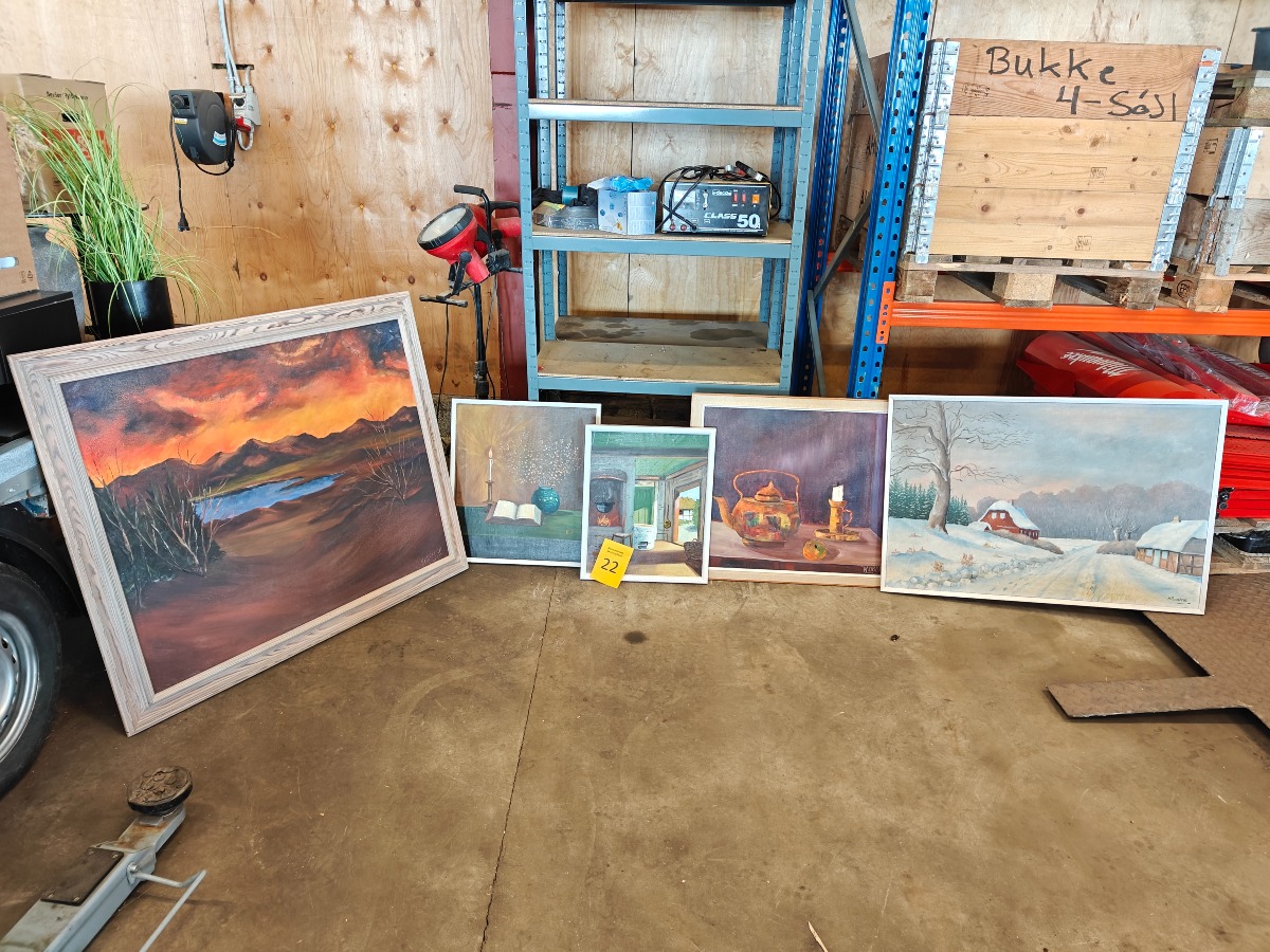 Ubekendte kunstnere 5 malerier (5)