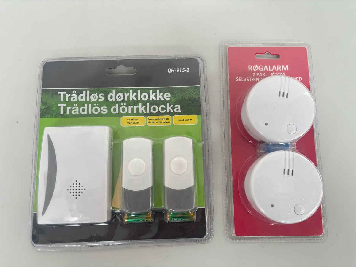 Trådløse dørklokke & Røgalarm