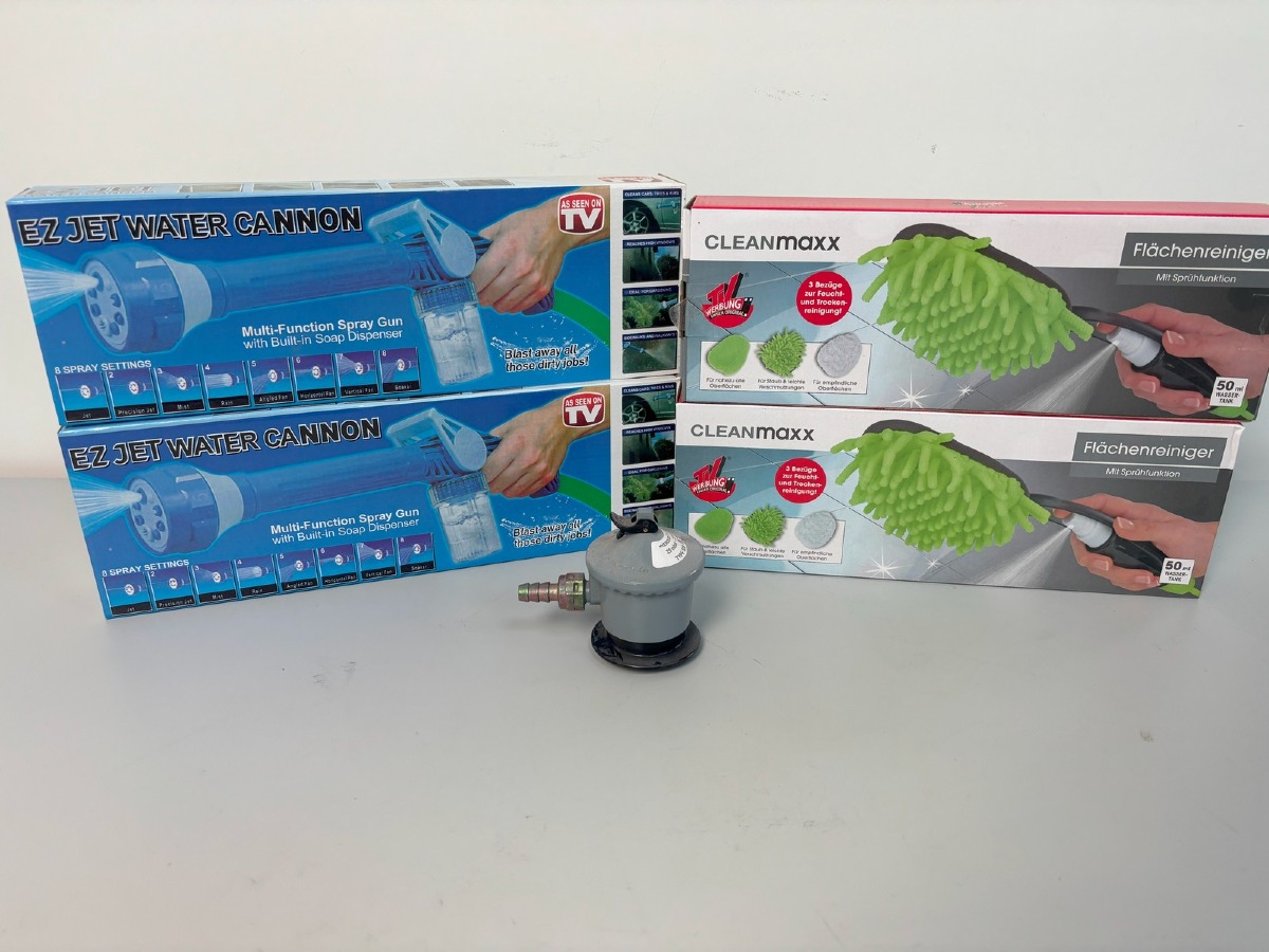 EZ jet water cannon, CLEANmaxx overfladerenser m. sprayfunktion & Gasregulatorer (5 dele)