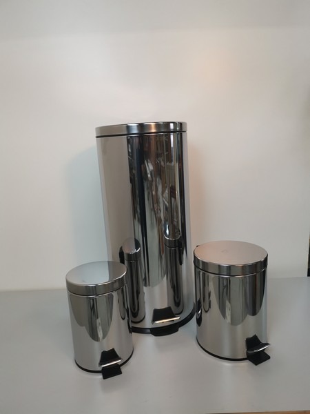 Pedalspande i metal, 3 stk