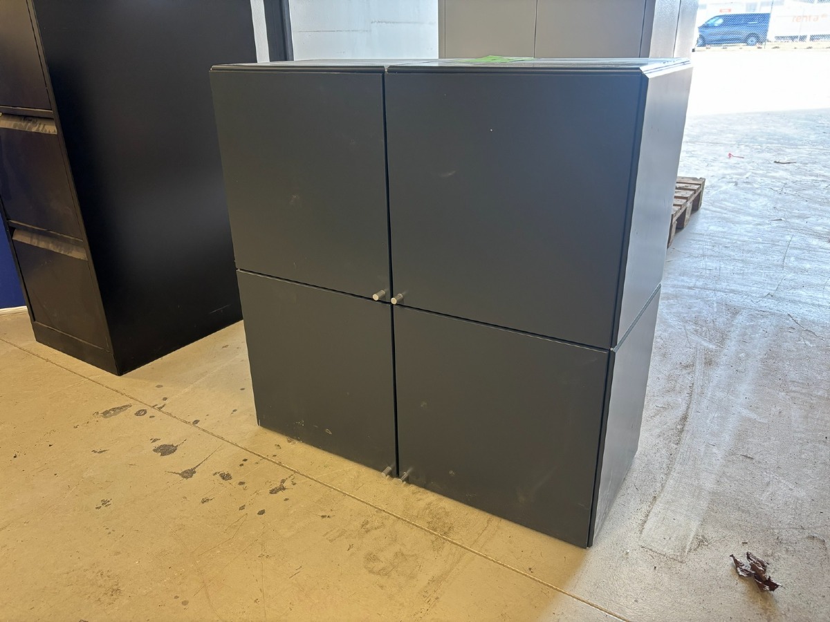 Modulopbygget opbevaringsskab – 4 rum – sort/antracit
