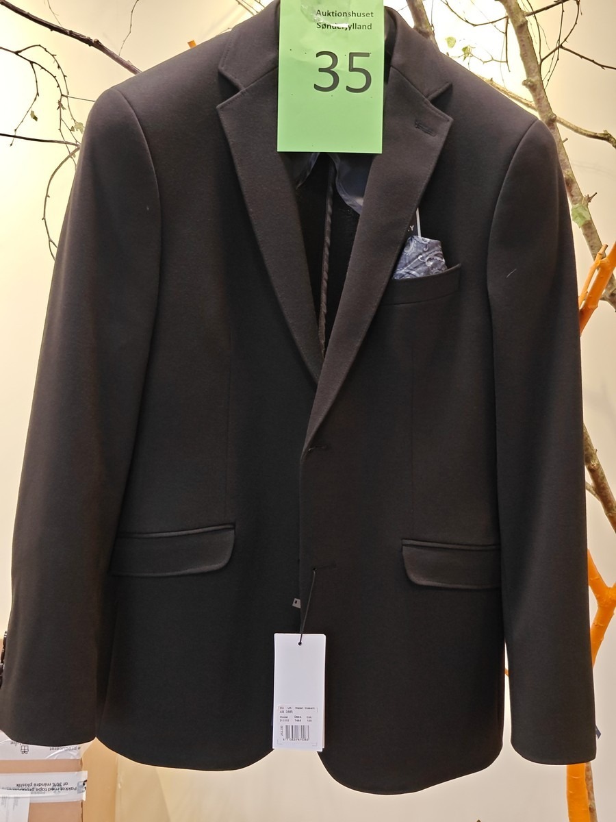 Herre sort blazer, str. 48.