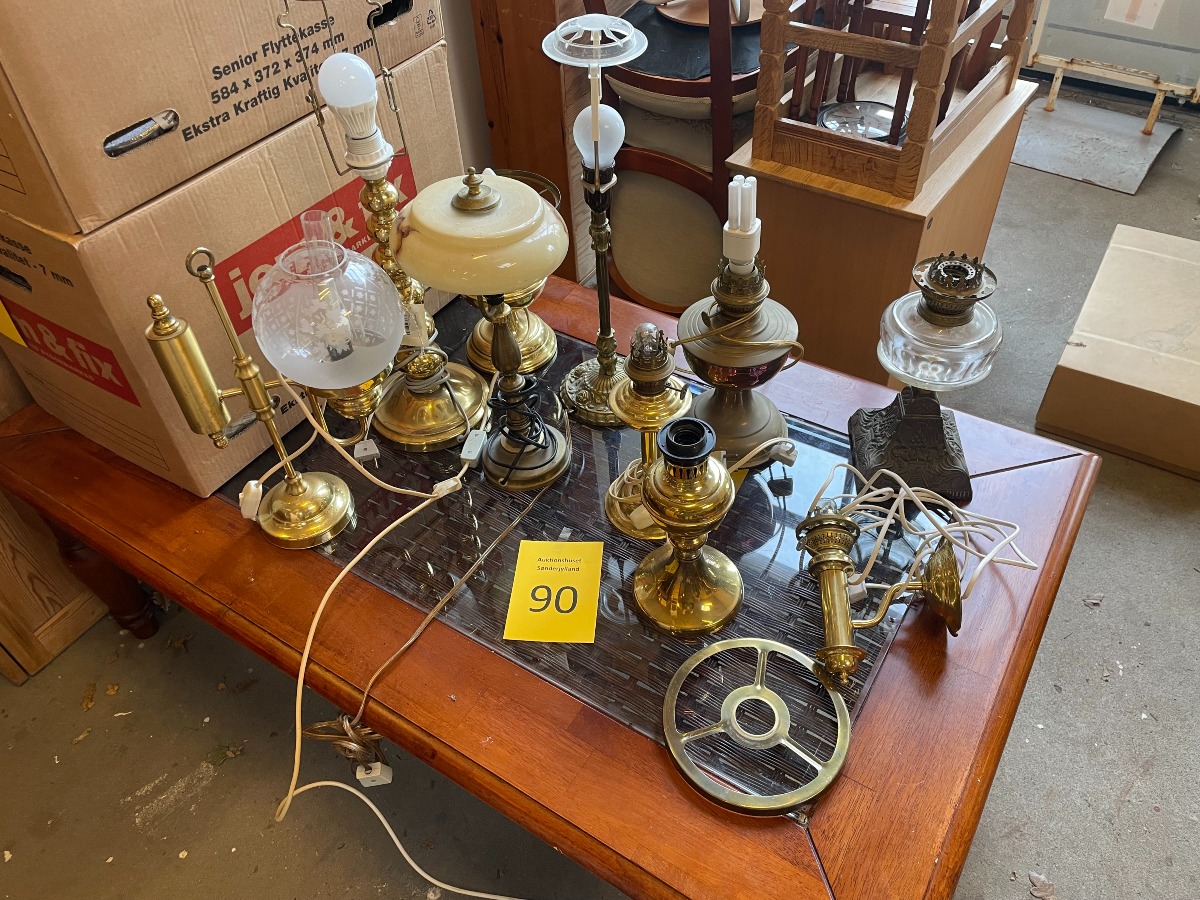 10 lamper af messing 