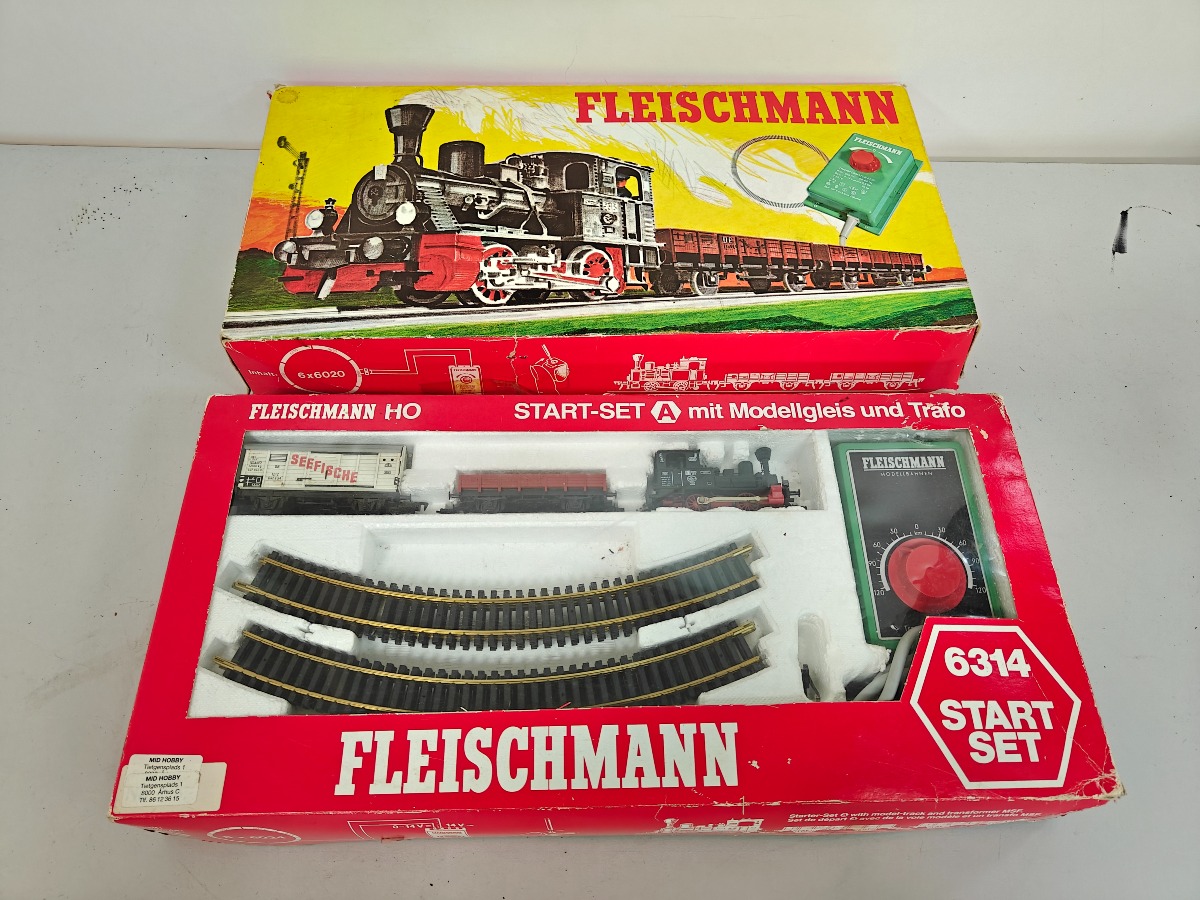 2 Fleischmann startsæt. 6313 og 6314 Spor H0