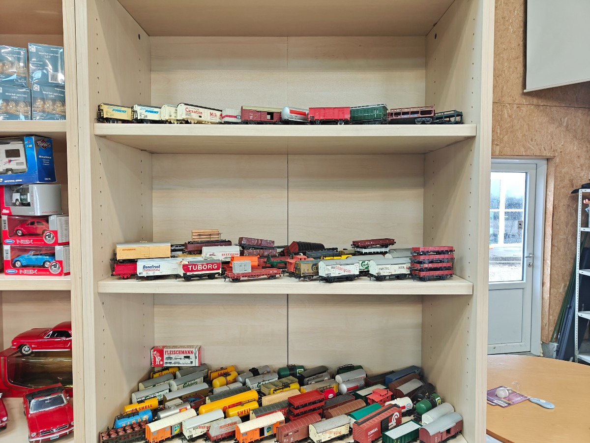 Stor samling godsvogne, mest Fleischmann Spor H0