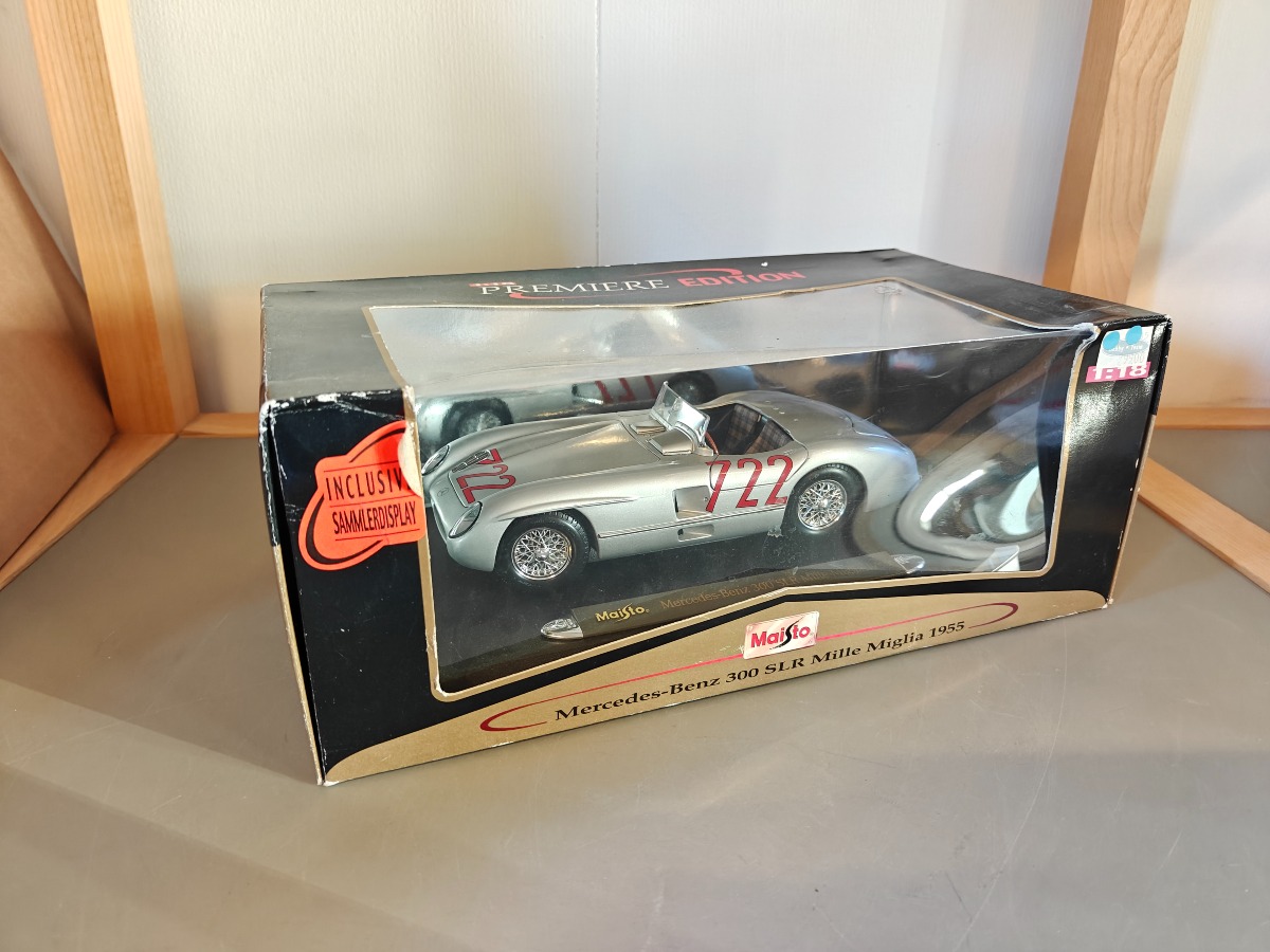 Maisto model af Mercedes Benz 300 SLR Mille Miglia 1955 1:18