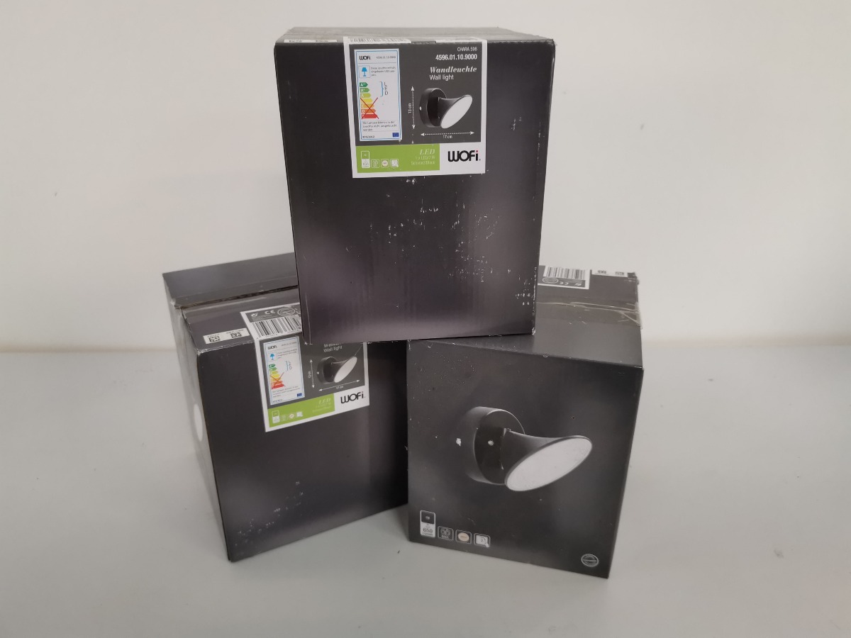 3 Wofi vægspots LED, sort