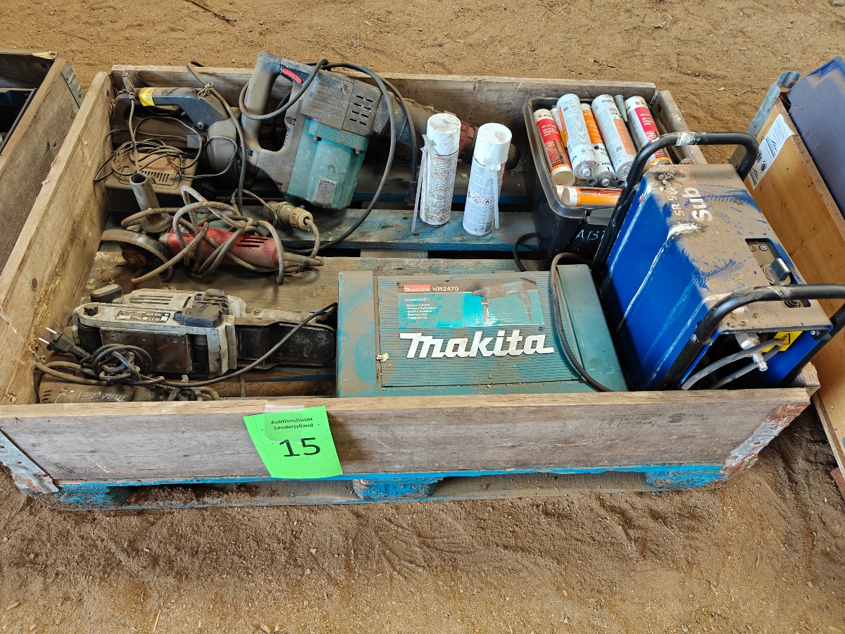 Makita elværktøj, fugepatroner & lille kompressor 