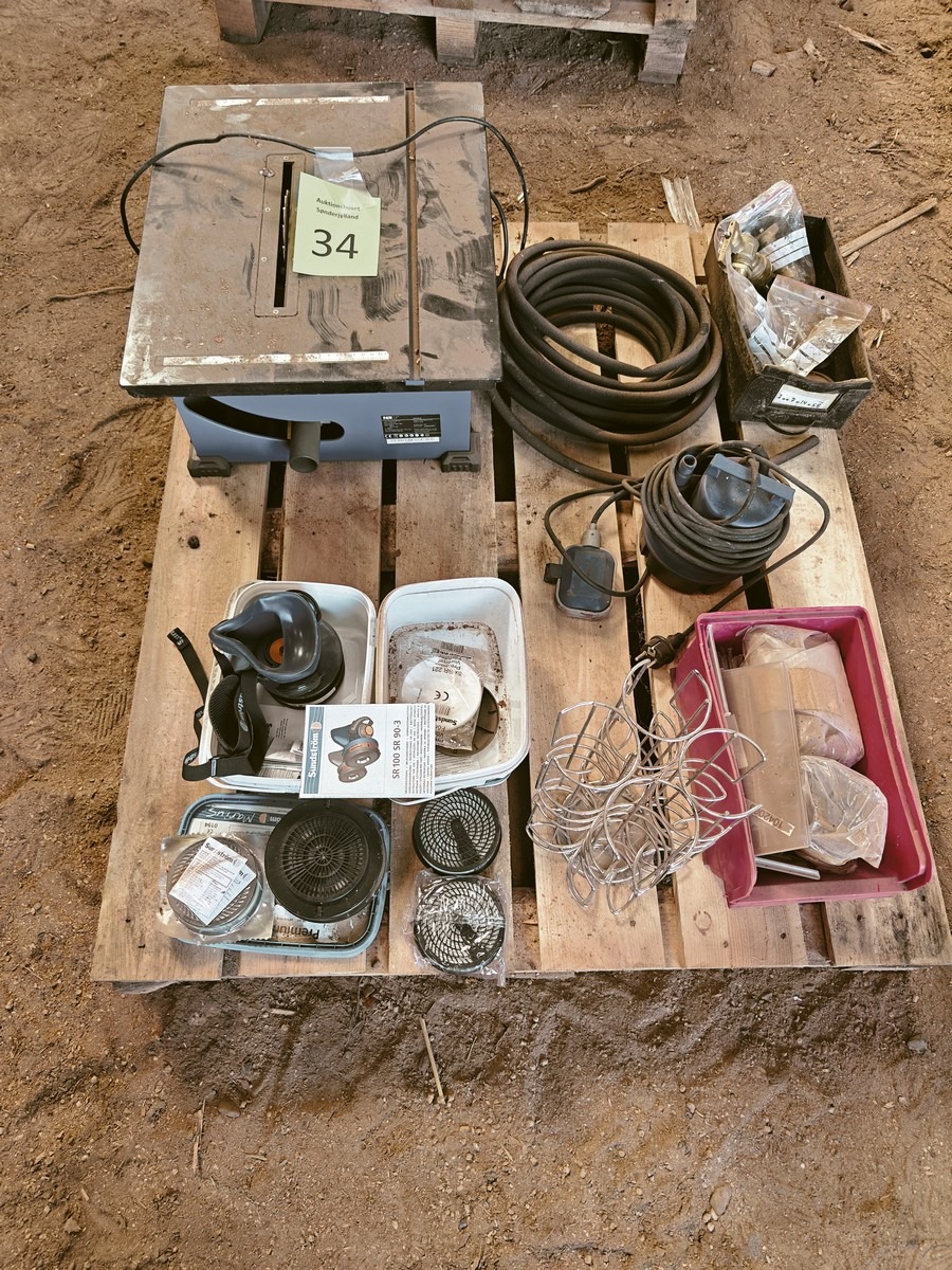 Bordrundsav, halvmaske/åndedrætsværn & spildevandspumpe