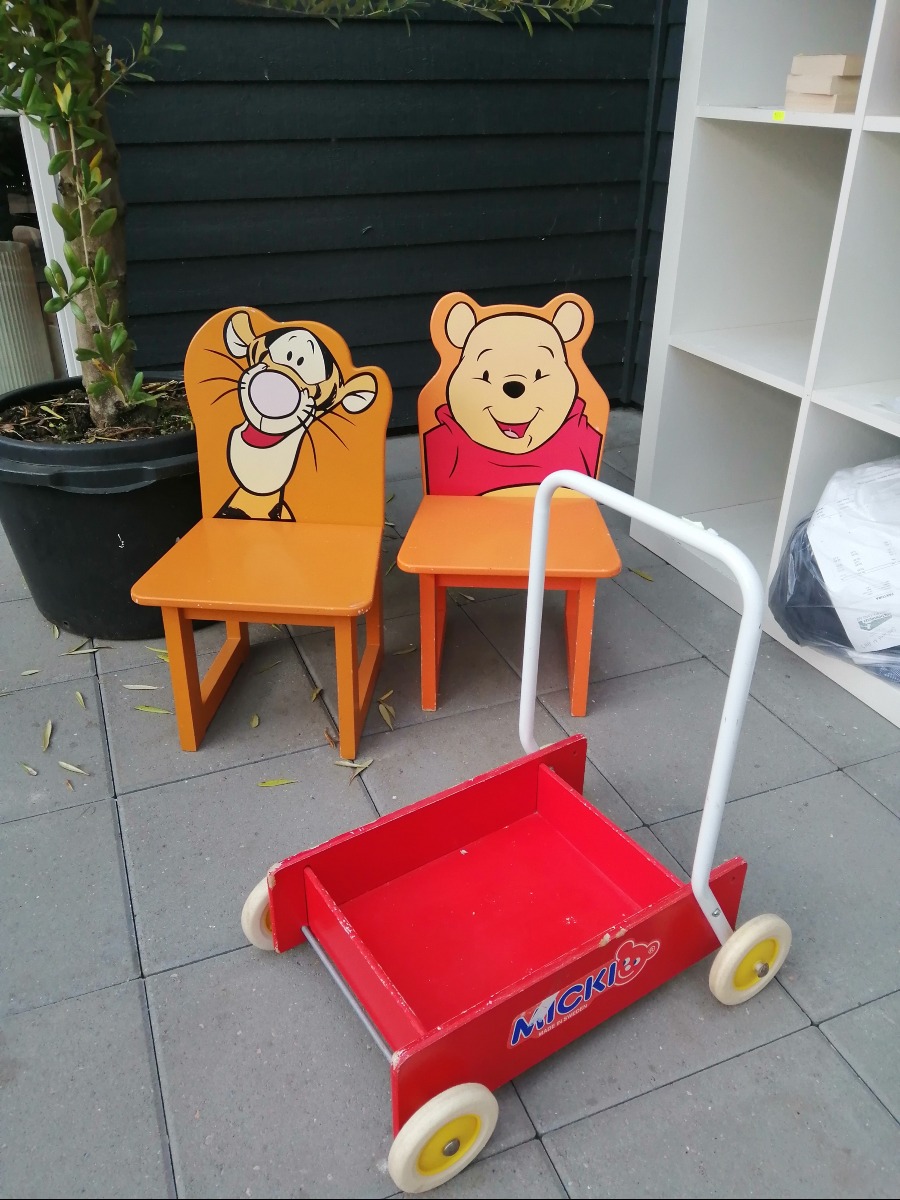 Peter plys stole + Gåvogn