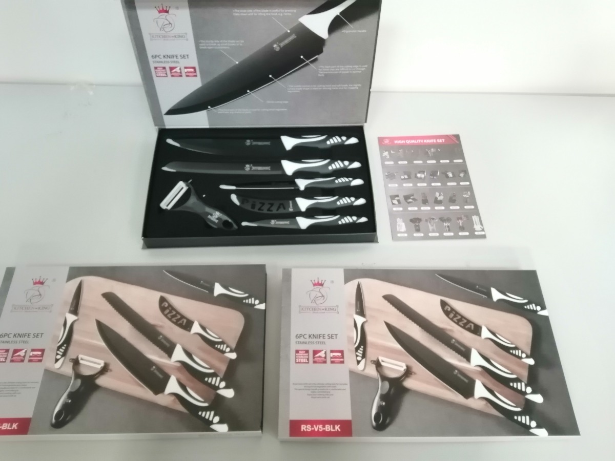 knivsæt med 6 dele, 3 sæt