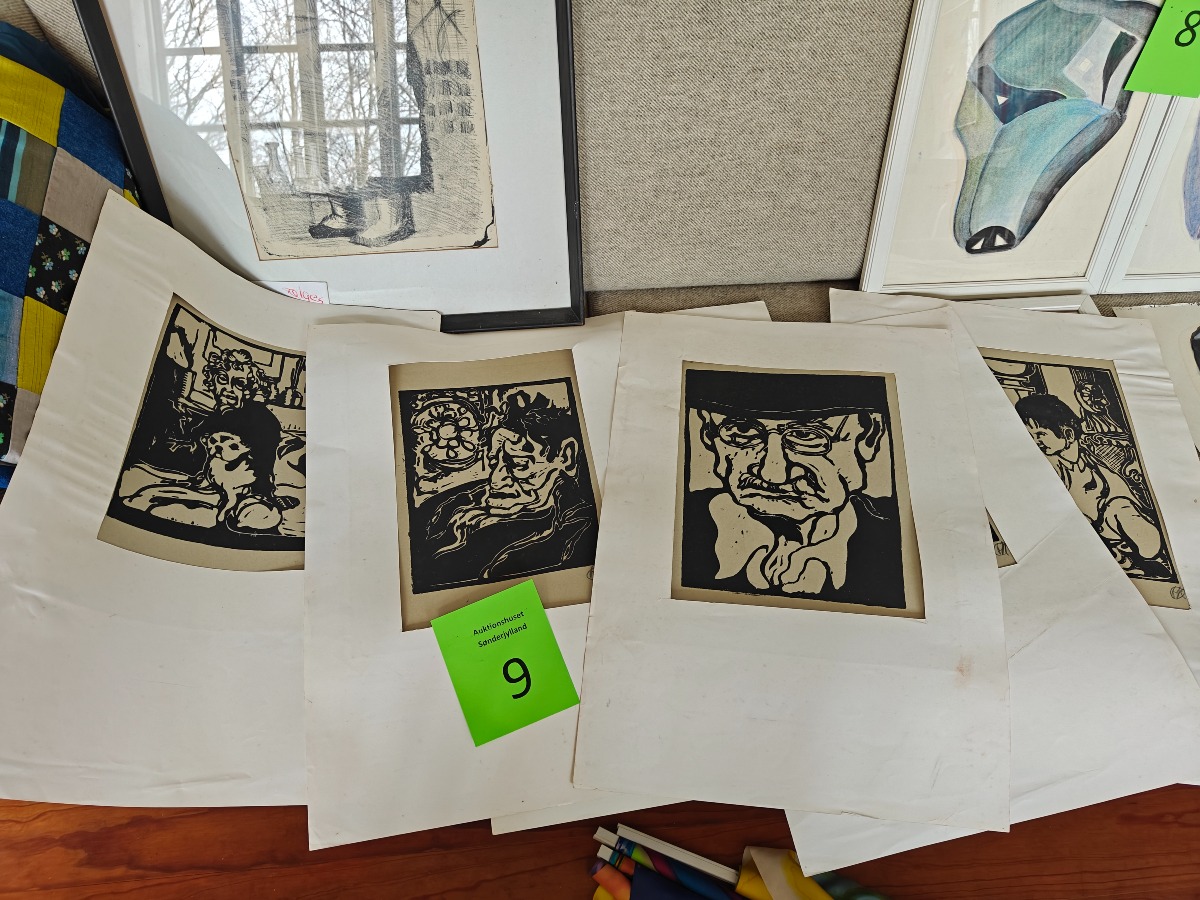 Ubk. kunstner. Træsnit på papir