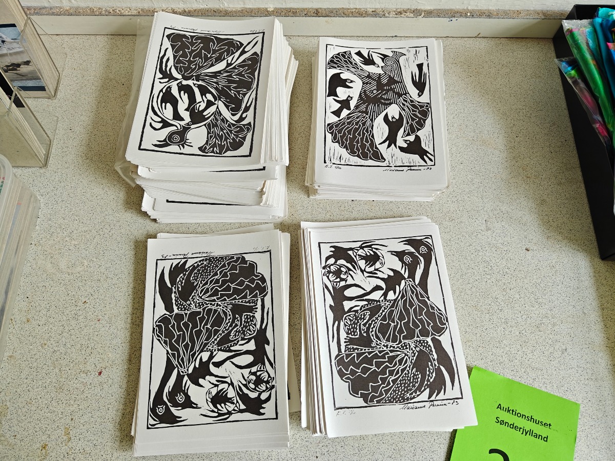 Marianne Permin. trykte postkort 