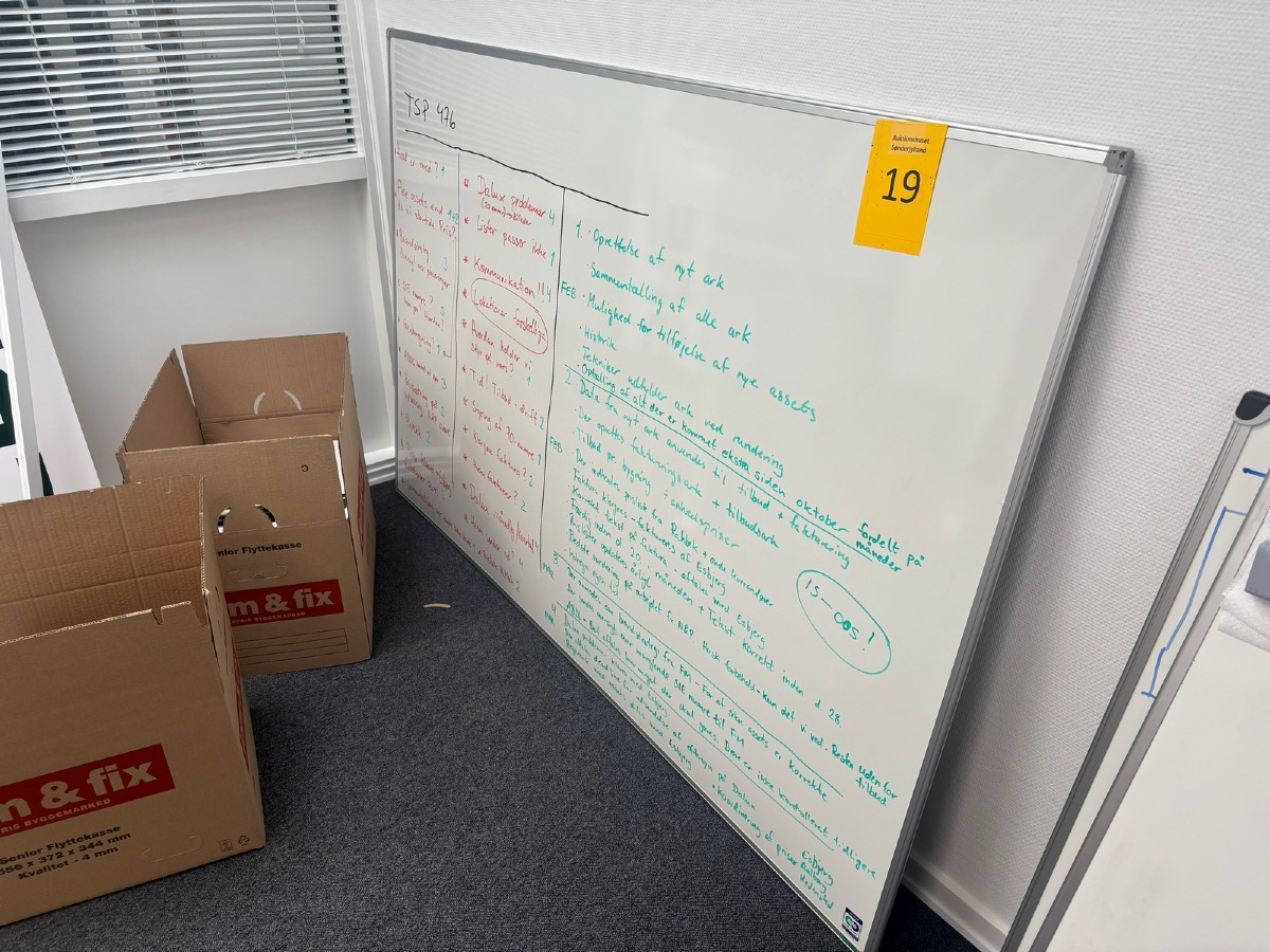 Stor whiteboard tavle (120 x 180 cm)