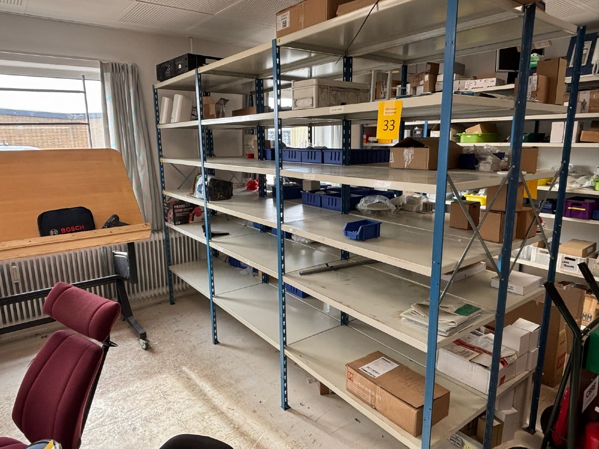 3 fags værksteds / lagerreol (Uden indhold)