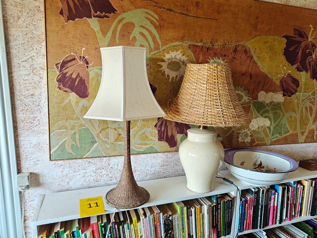 2 bordlamper med flet