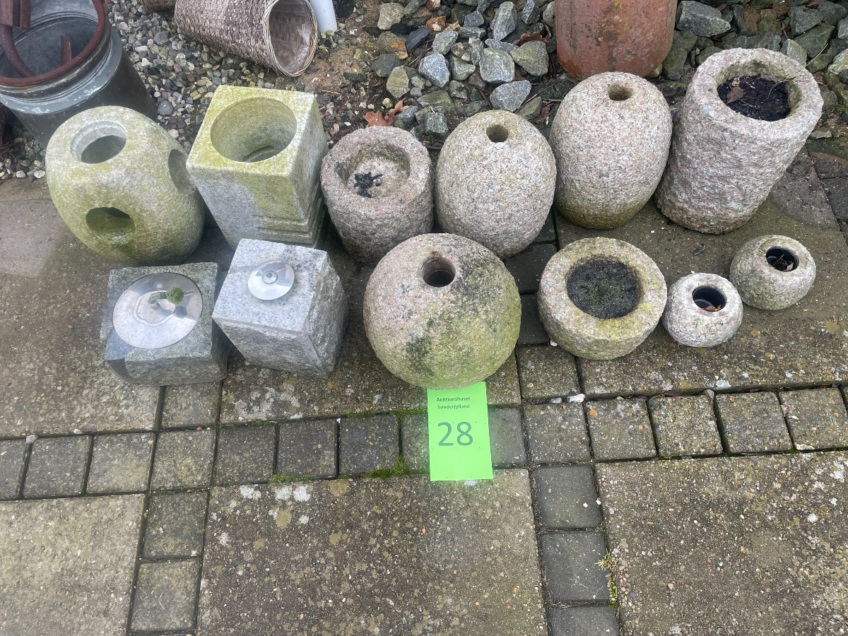 12 dele granit bl.a. olielamper