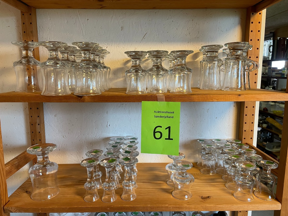 Mindst 60 dele Holmegaard Skipperglas 