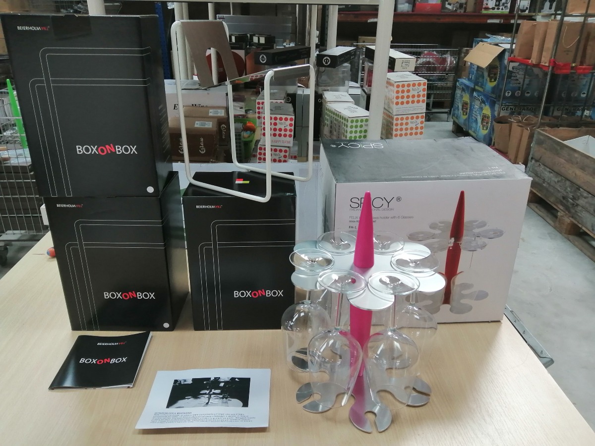 3 x Box on box m. stand til 6 glas 