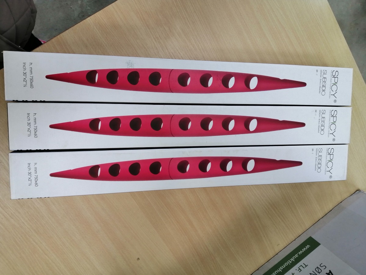 3 stk. Vinreol/ophæng (Rød)