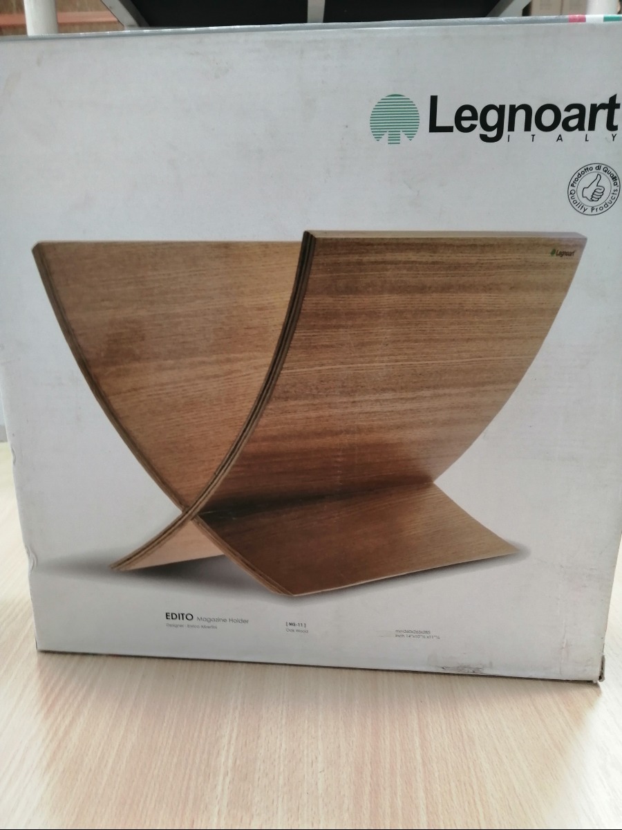 Magasin holder i mørk træ 