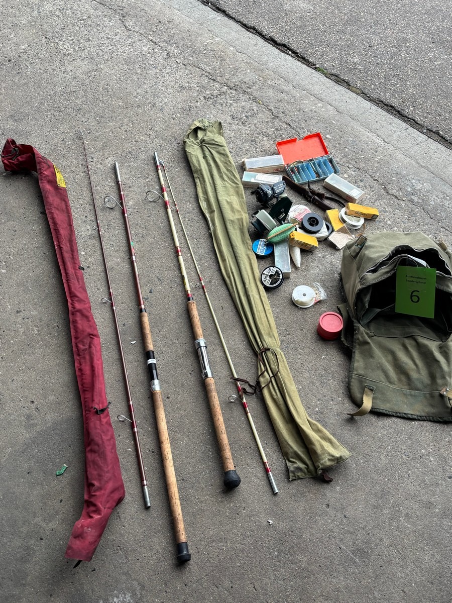 Diverse fiskestænger & fiskeudstyr