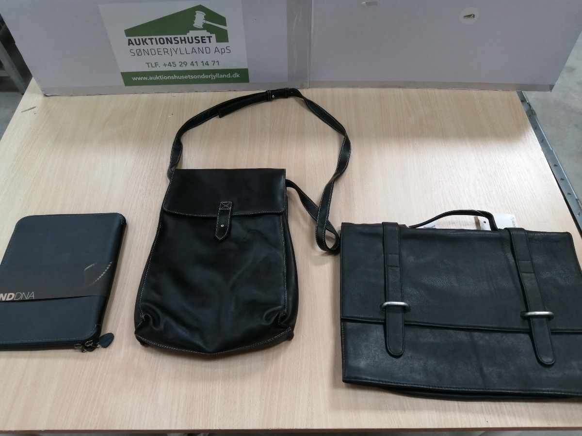 Læder tasker i sort