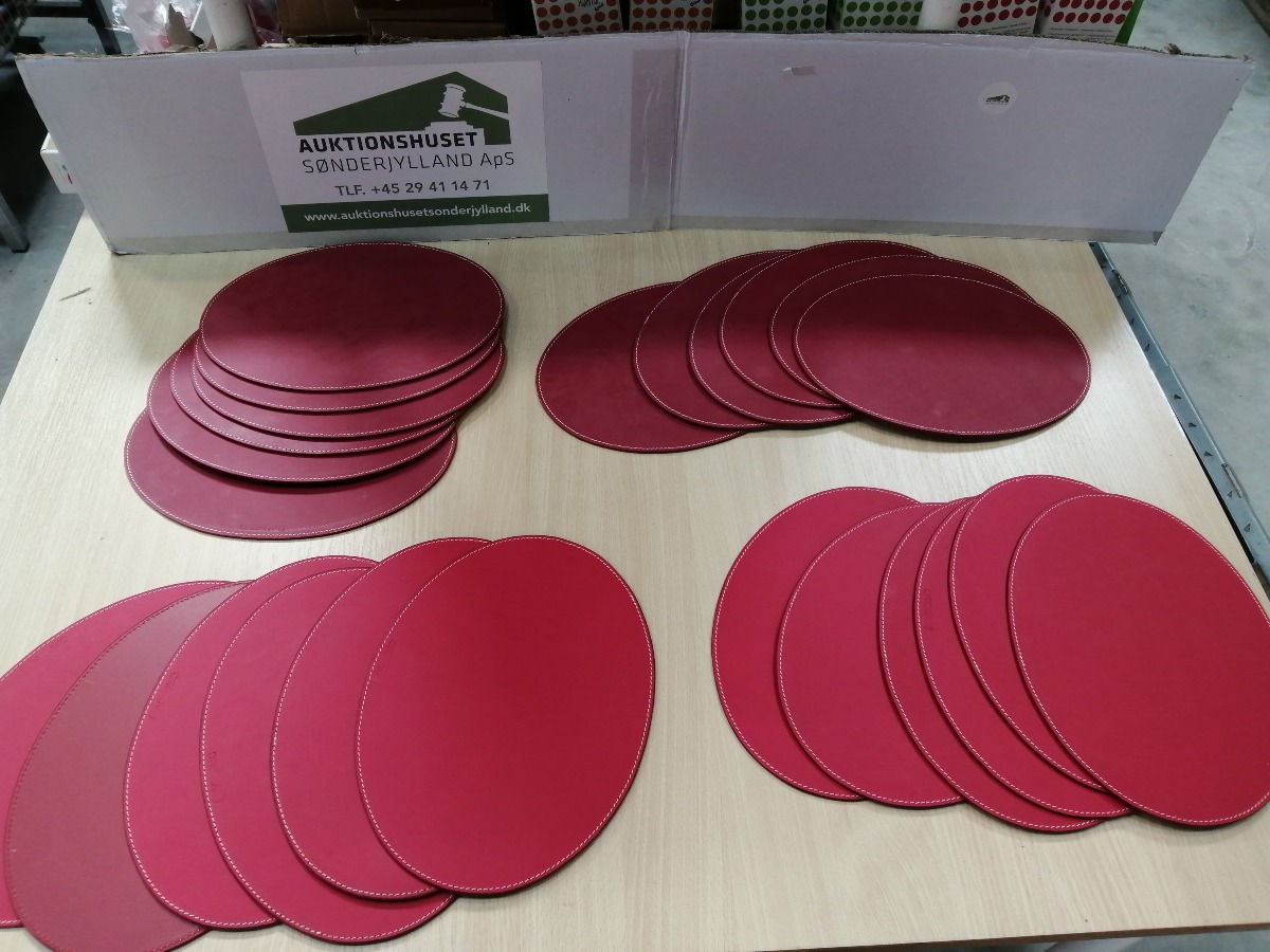 Dækkeservietter i Rød, Oval.