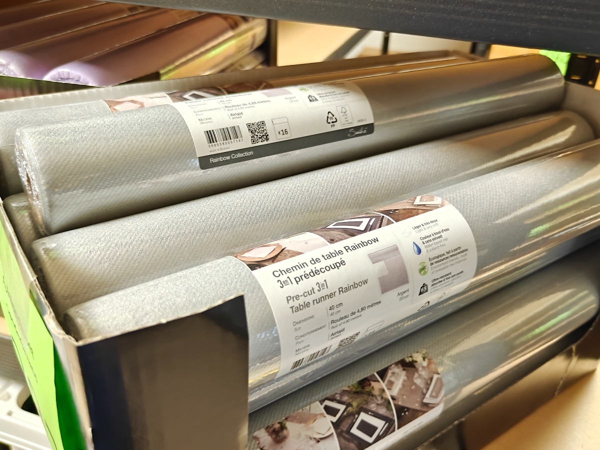 Tekstil bordskåner/serviet, grå (16)