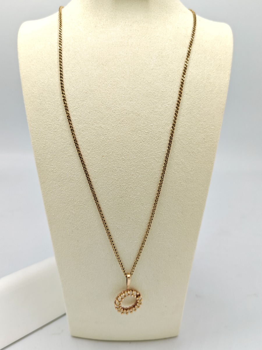 Guldkæde med vedhæng, 14 karat