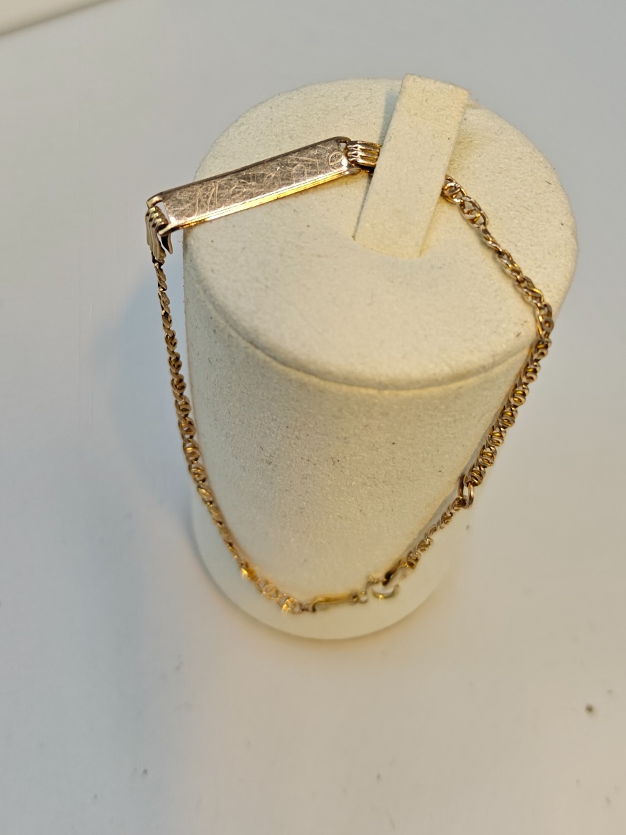 Armbånd med navneplade 14 karat