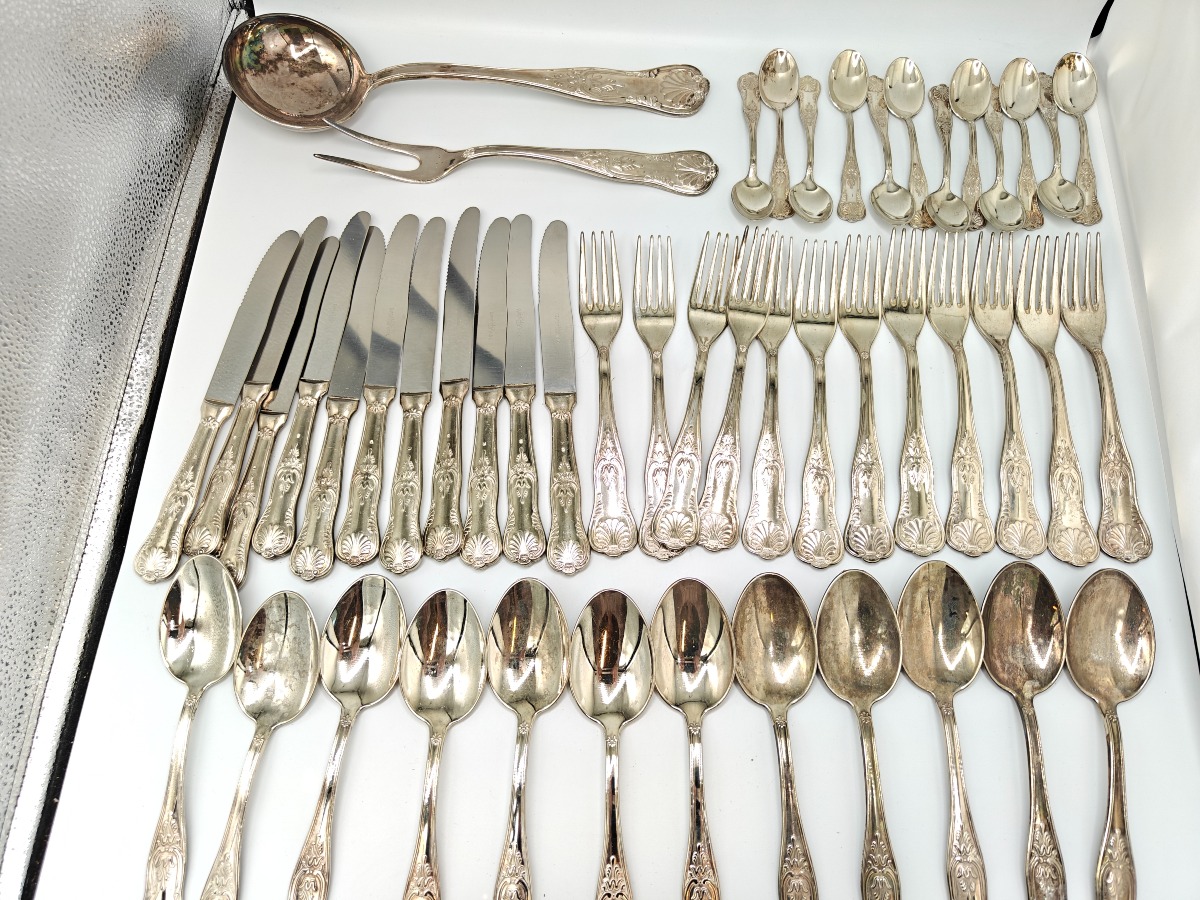 Komplet spiseservice i pletsølv(49)