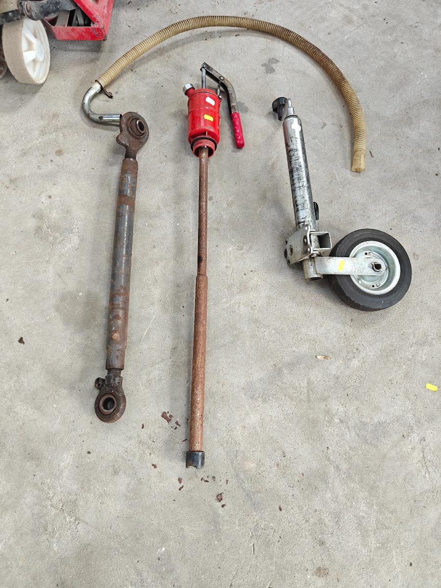 næsehjul til trailer, topstang & oliepumpe